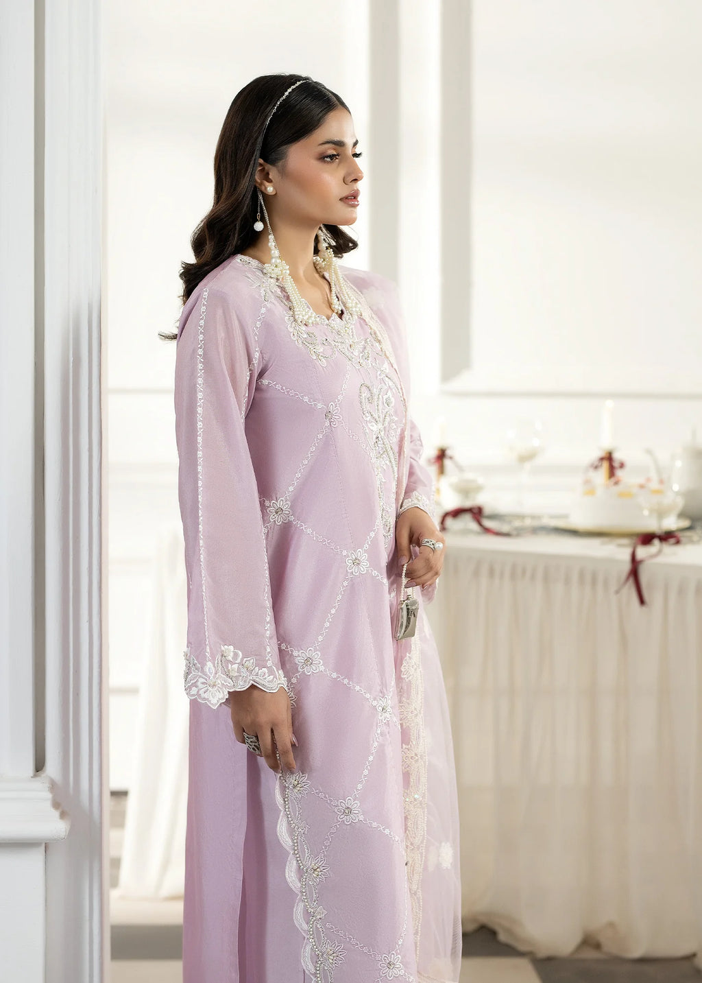 3- Piece Embroidered Raw Silk Suit