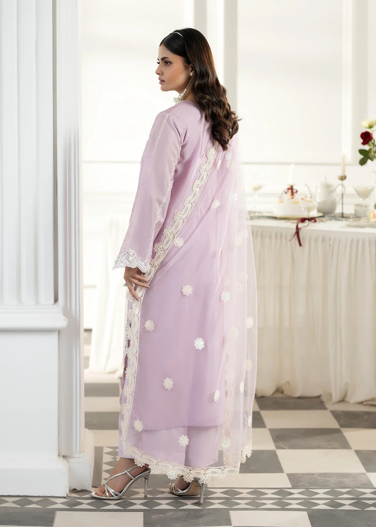 3- Piece Embroidered Raw Silk Suit