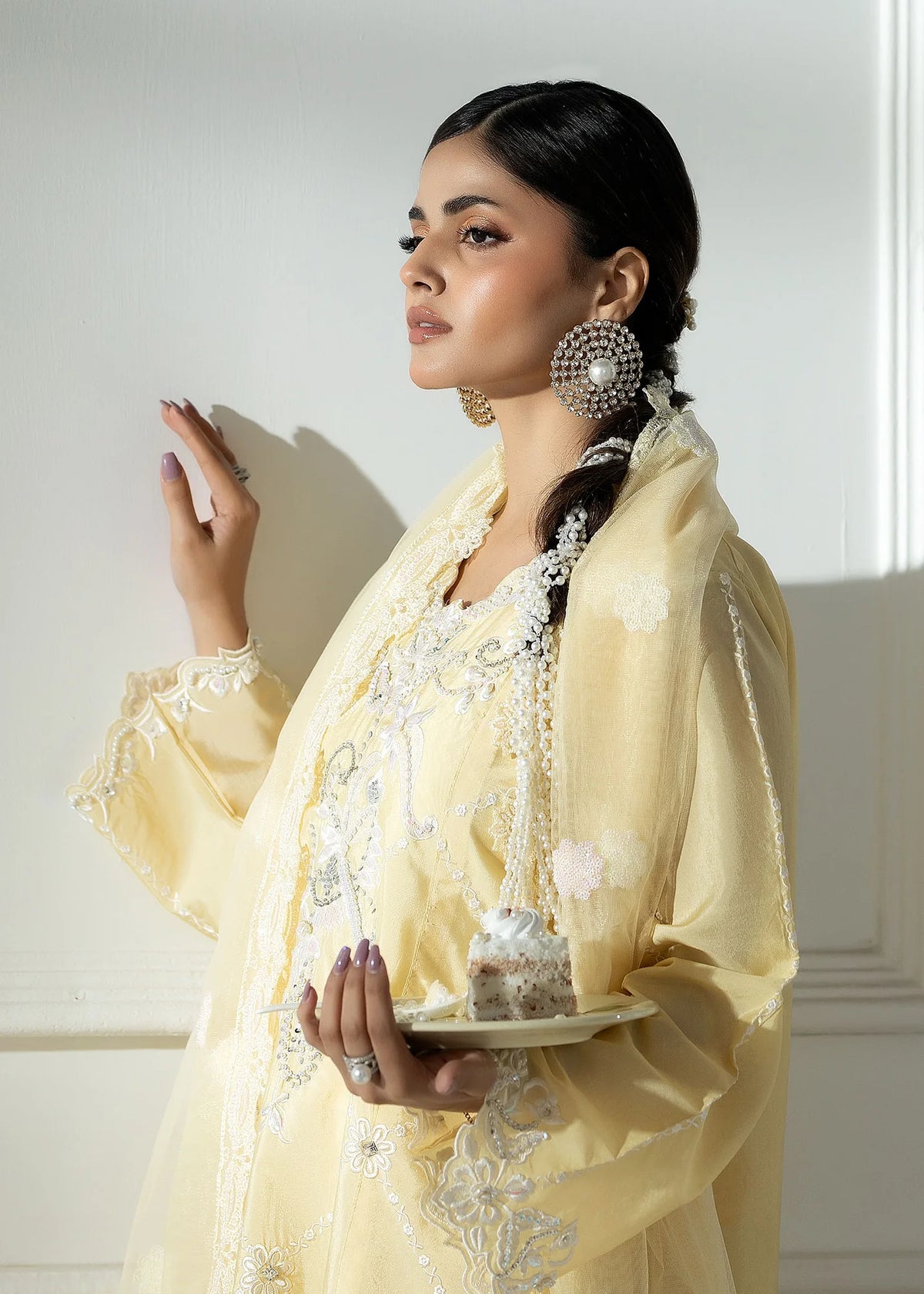3- Piece Embroidered Raw Silk Suit