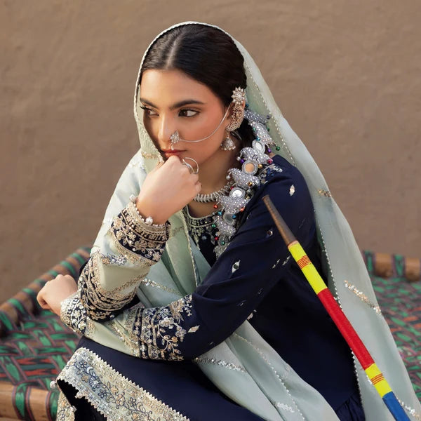 3- Piece Embroidered Raw Silk Suit