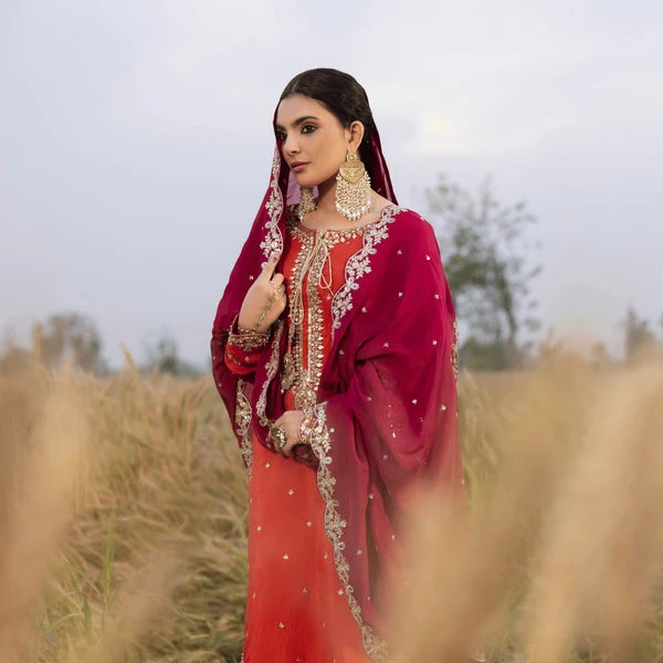 3- Piece Embroidered Raw Silk Suit