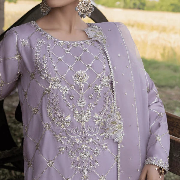 3- Piece Embroidered Raw Silk Suit