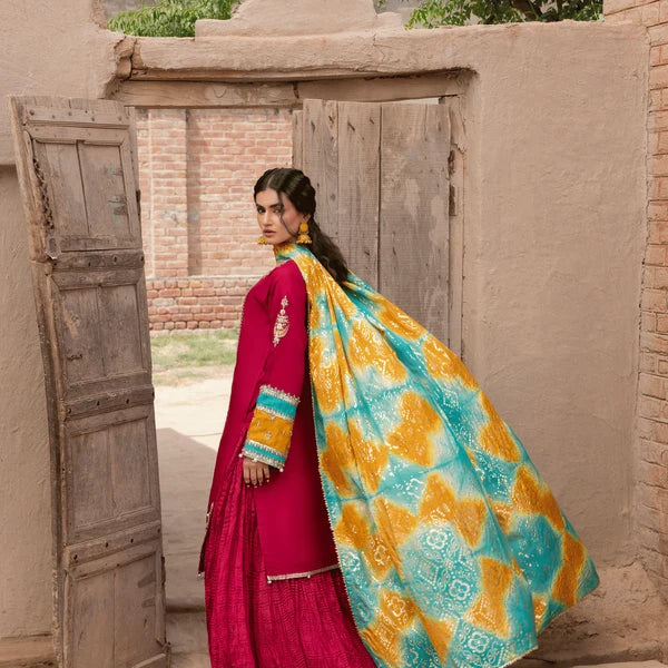 3- Piece Embroidered Raw Silk Suit