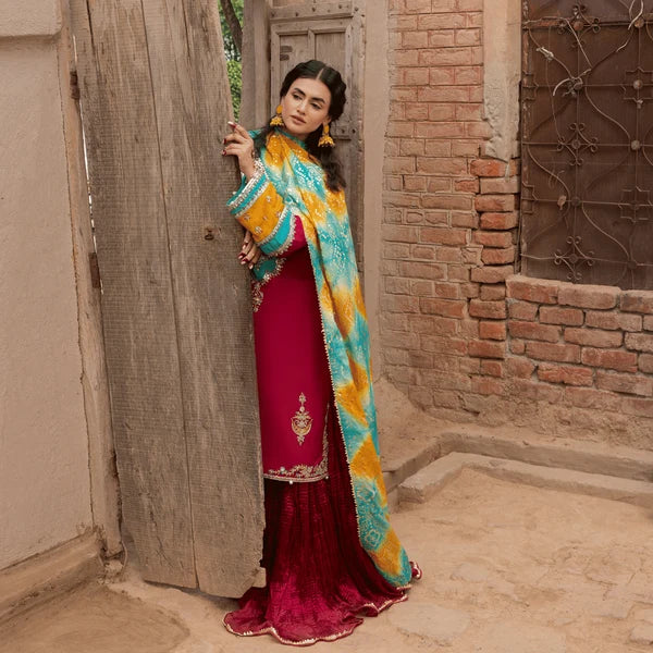 3- Piece Embroidered Raw Silk Suit