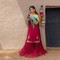 3- Piece Embroidered Raw Silk Suit