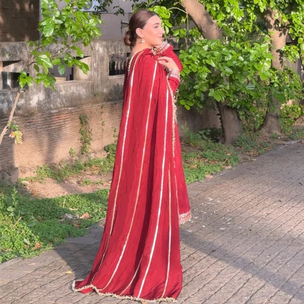 3- Piece Embroidered Raw Silk Suit