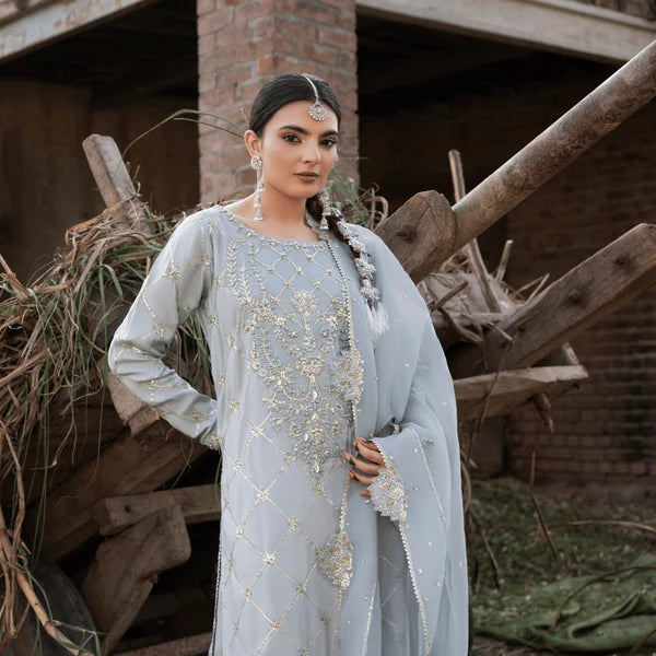 3- Piece Embroidered Raw Silk Suit