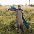 3- Piece Embroidered Raw Silk Suit