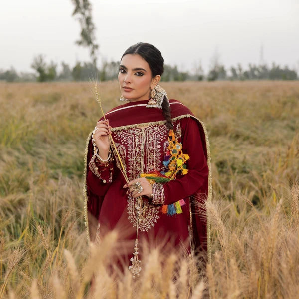 3- Piece Embroidered Raw Silk Suit