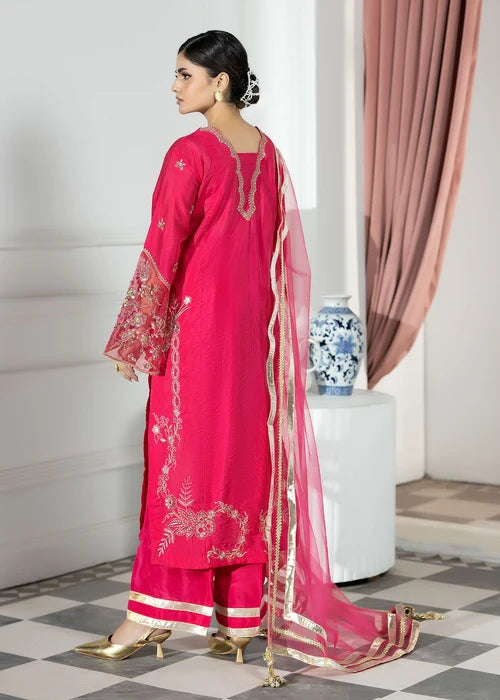 3- Piece Embroidered Raw Silk Suit