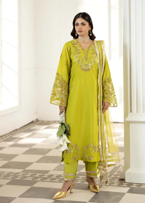 3- Piece Embroidered Raw Silk Suit