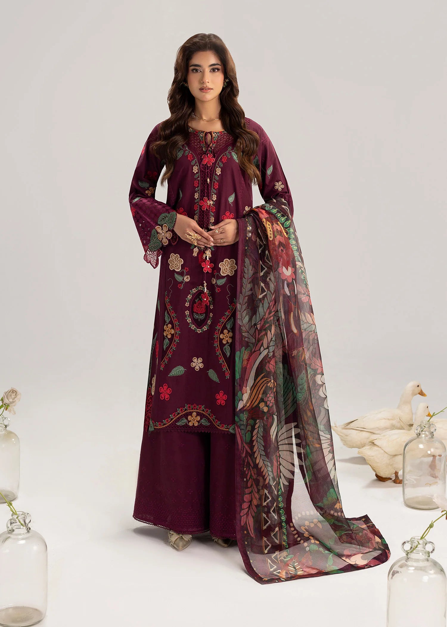 3- Piece Embroidered Lawn Suit