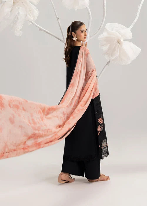 3- Piece Embroidered Lawn Black suit