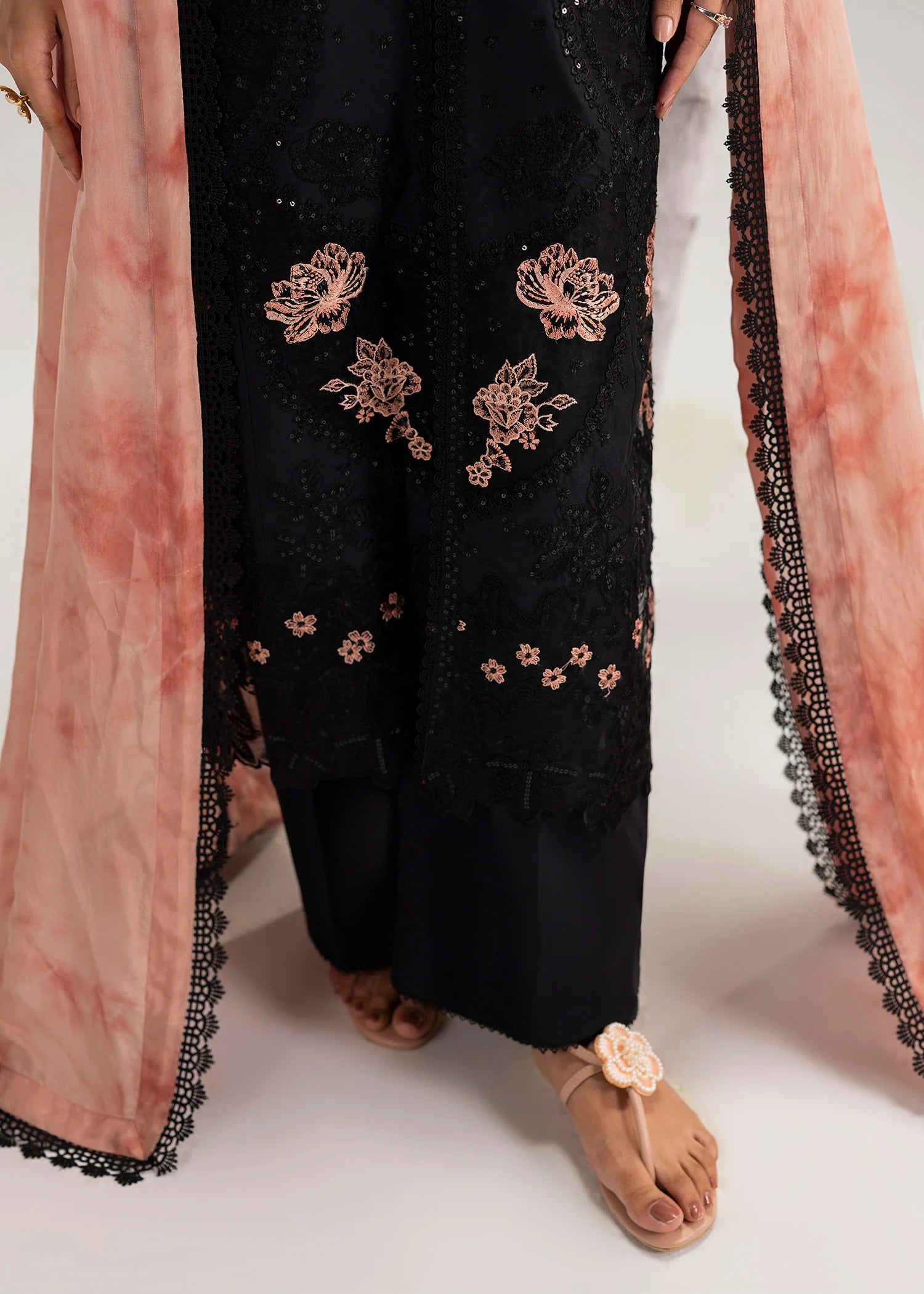 3- Piece Embroidered Lawn Black suit