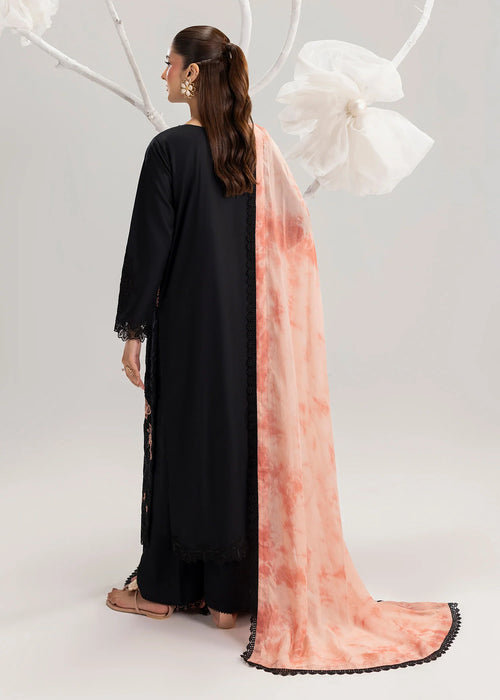 3- Piece Embroidered Lawn Black suit