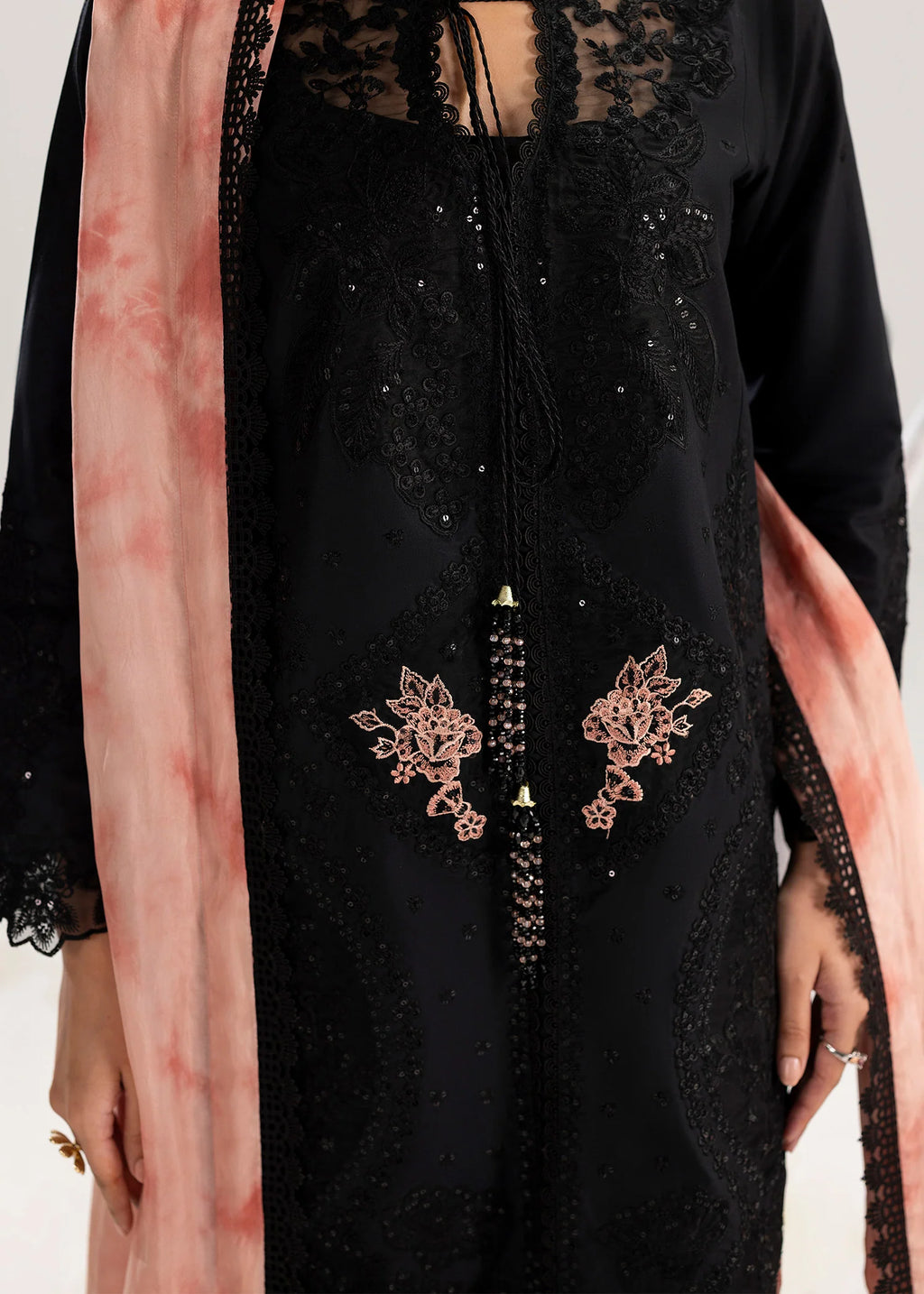 3- Piece Embroidered Lawn Black suit