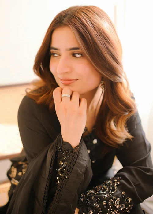 3- Piece Embroidered Raw Silk Suit