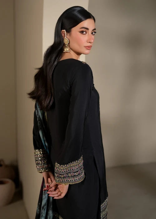 3- Piece Embroidered Raw Silk Suit