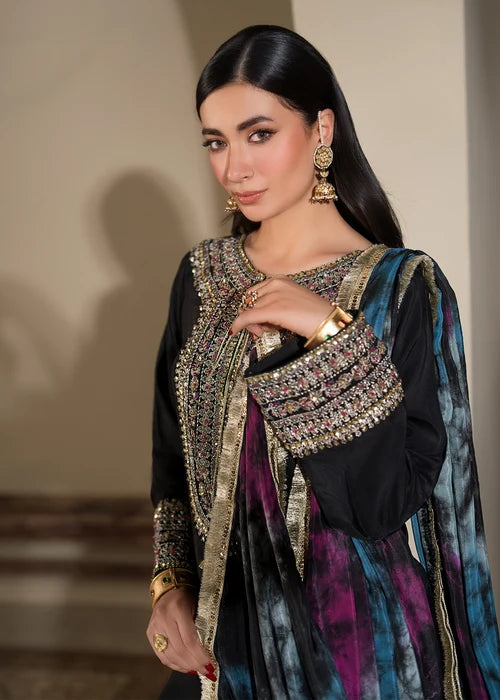 3- Piece Embroidered Raw Silk Suit