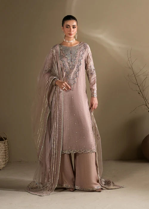 3- Piece Embroidered Raw Silk Suit