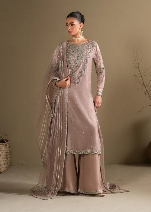 3- Piece Embroidered Raw Silk Suit