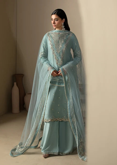 3- Piece Embroidered Raw Silk Suit