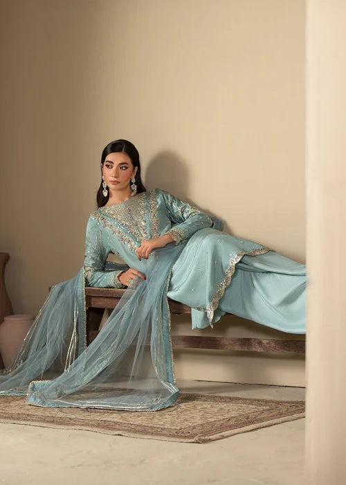 3- Piece Embroidered Raw Silk Suit