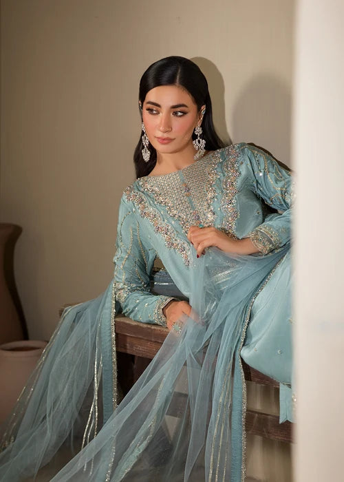 3- Piece Embroidered Raw Silk Suit