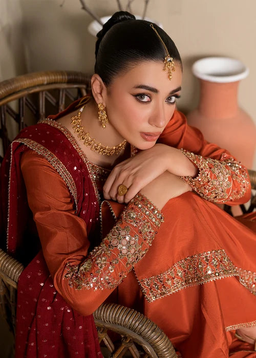 3- Piece Embroidered Raw Silk Suit