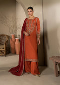 3- Piece Embroidered Raw Silk Suit