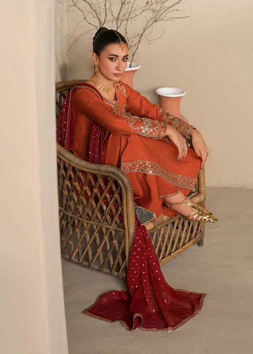 3- Piece Embroidered Raw Silk Suit