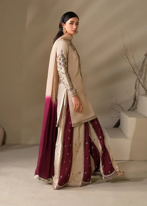3- Piece Embroidered Raw Silk Suit
