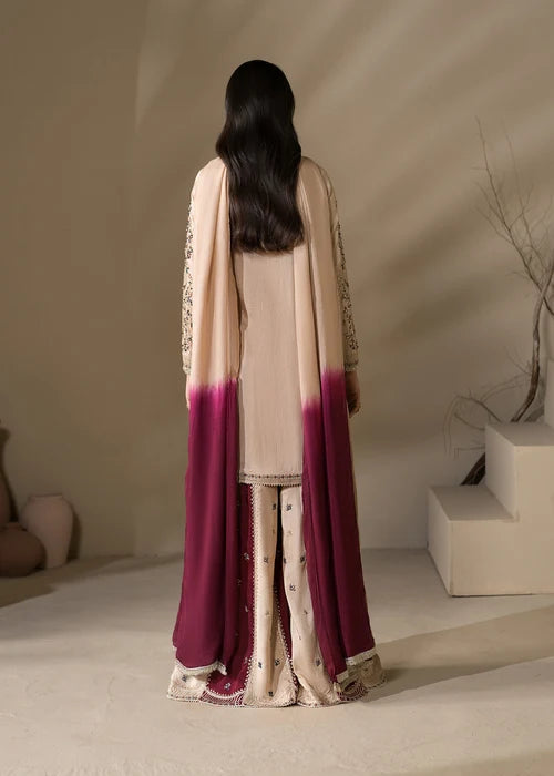 3- Piece Embroidered Raw Silk Suit