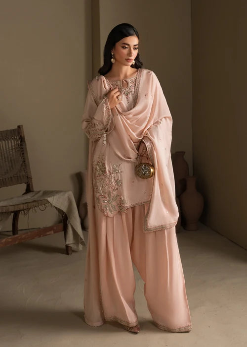 3- Piece Embroidered Raw Silk Suit
