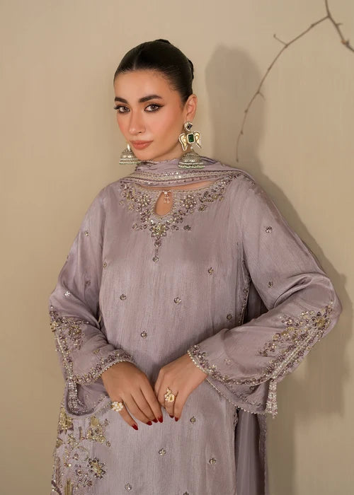 3- Piece Embroidered Raw Silk Suit