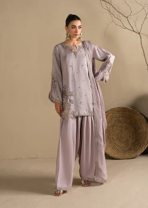 3- Piece Embroidered Raw Silk Suit