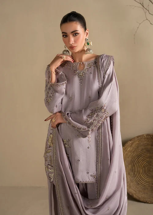 3- Piece Embroidered Raw Silk Suit