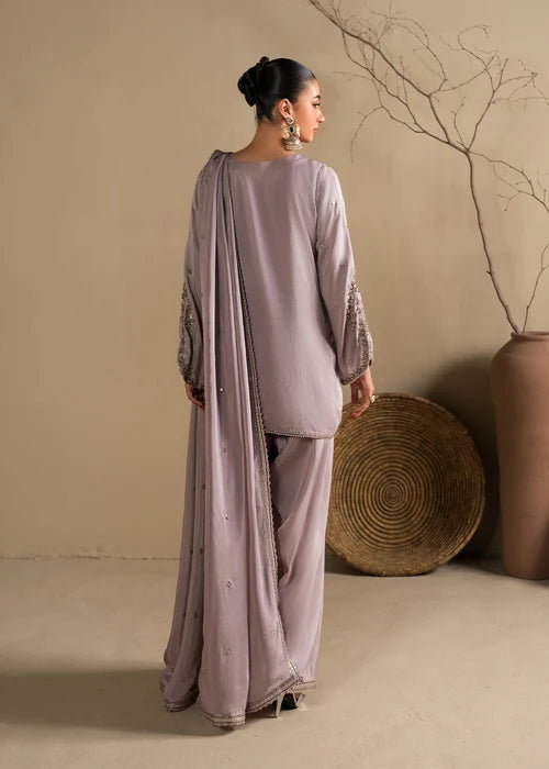 3- Piece Embroidered Raw Silk Suit
