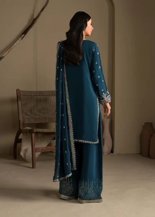 3- Piece Embroidered Raw Silk Suit