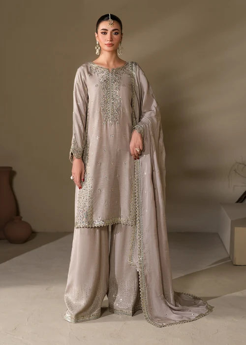 3- Piece Embroidered Raw Silk Suit