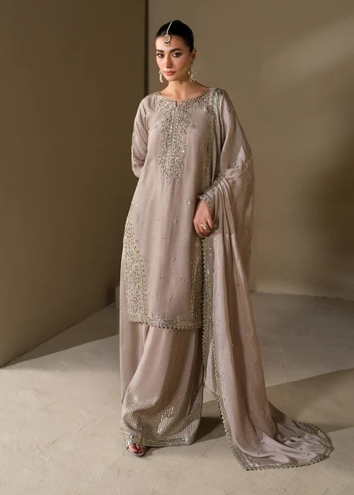3- Piece Embroidered Raw Silk Suit