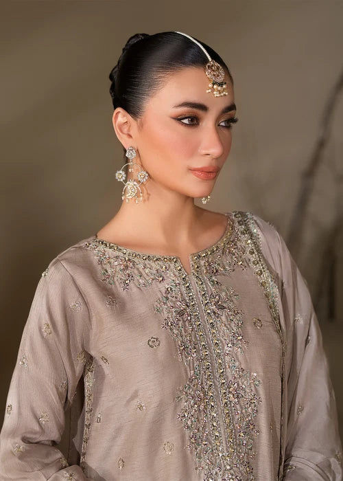 3- Piece Embroidered Raw Silk Suit