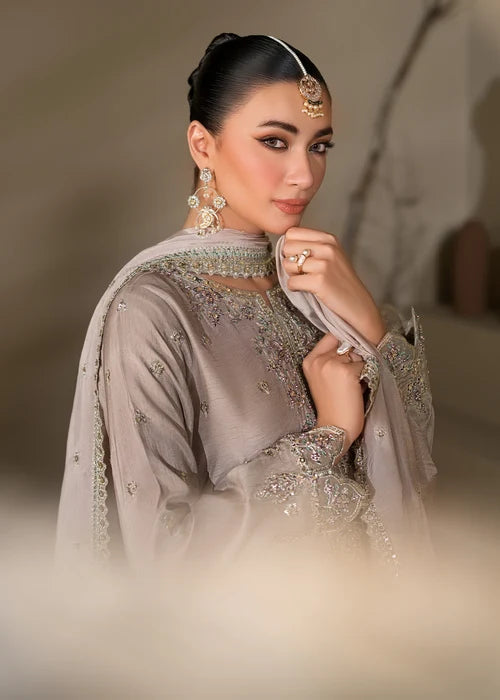 3- Piece Embroidered Raw Silk Suit