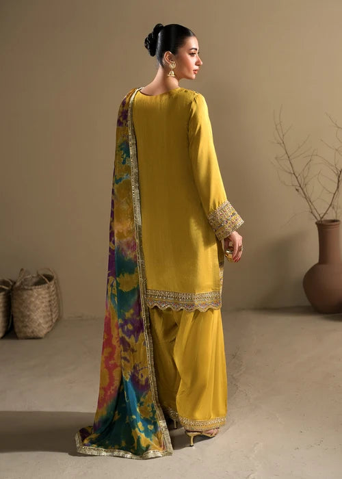 3- Piece Embroidered Raw Silk Suit