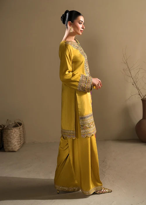 3- Piece Embroidered Raw Silk Suit