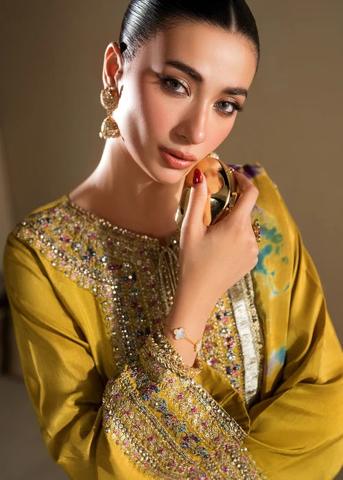 3- Piece Embroidered Raw Silk Suit
