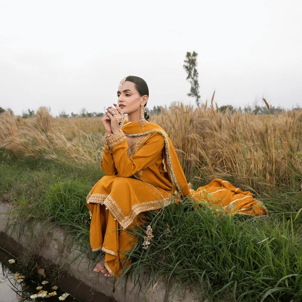 3- Piece Embroidered Raw Silk Suit