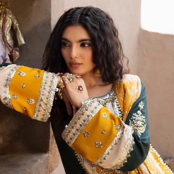 3- Piece Embroidered Raw Silk Suit