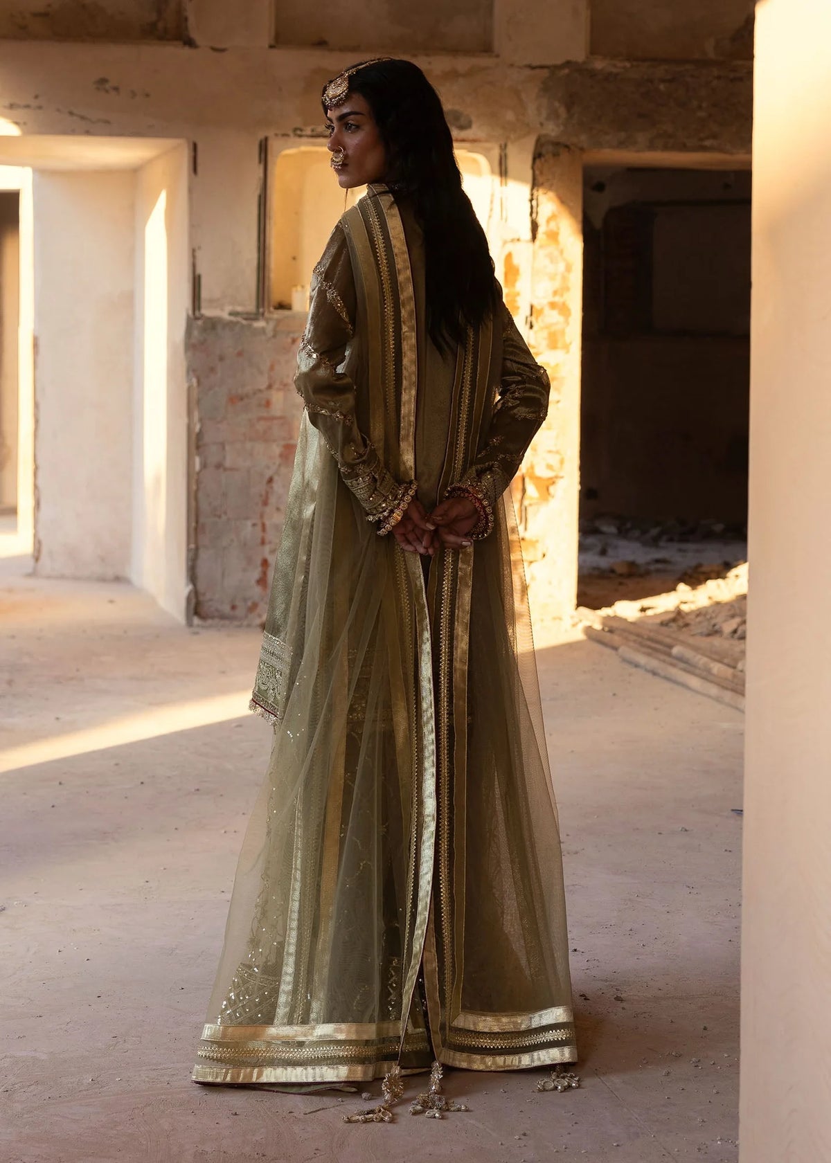 3- Piece Embroidered Raw Silk Suits