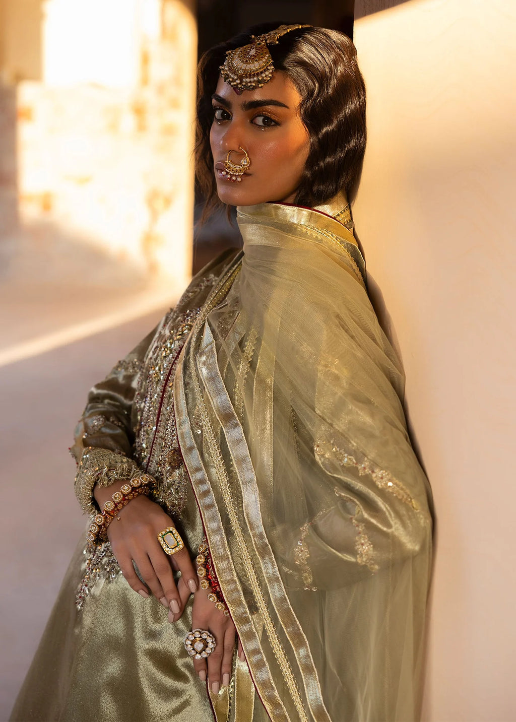 3- Piece Embroidered Raw Silk Suits